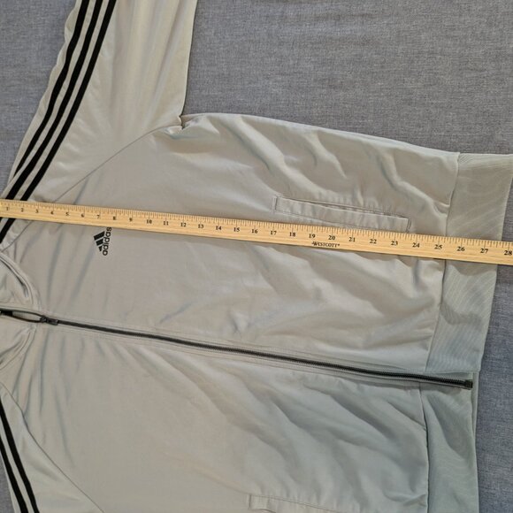 Adidas 3 Stripe Full Zip Track Jacket Grey - Size XL - Picture 8 of 11